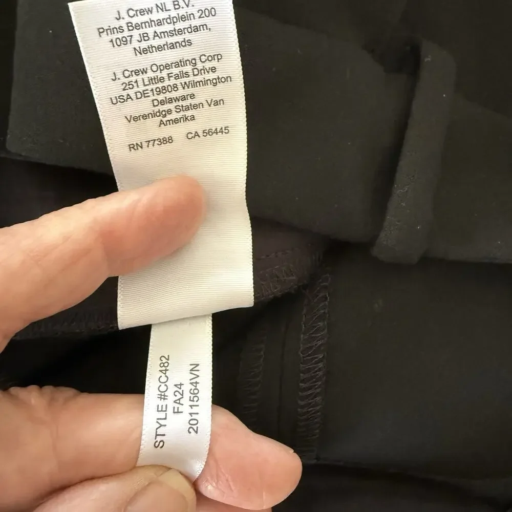 J.Crew Black Carreman Designed In France Wide Leg Pleated Trouser Pants Sz 2